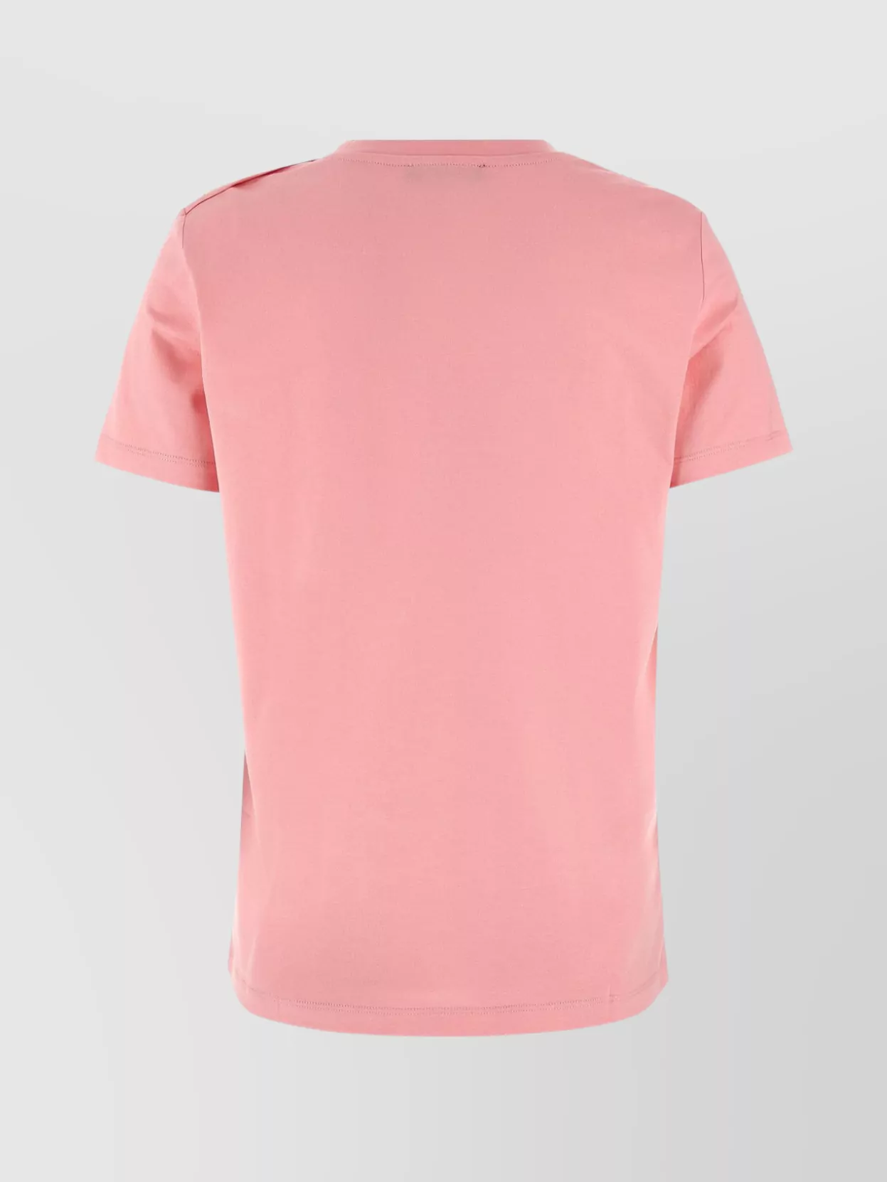 Shop Balmain Button Detail Crew Neck Short Sleeves Top