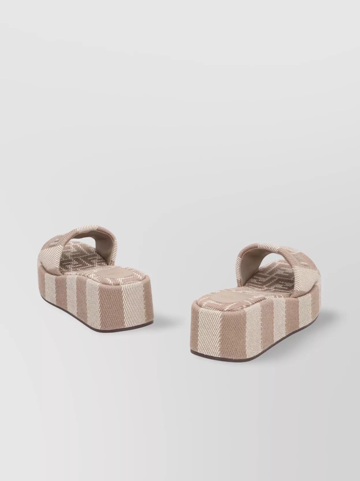 Fendi Sunshine Denim-effect Jacquard Flatform Slides