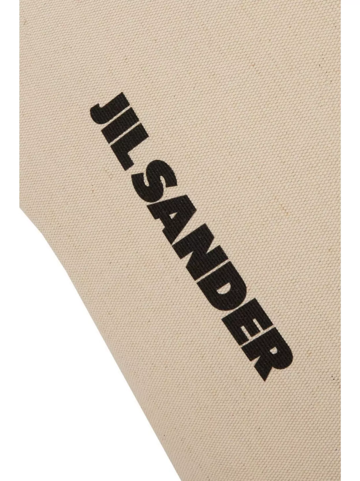 JIL SANDER CANVAS TOTE BAG WITH LEATHER FLAT HANDLES