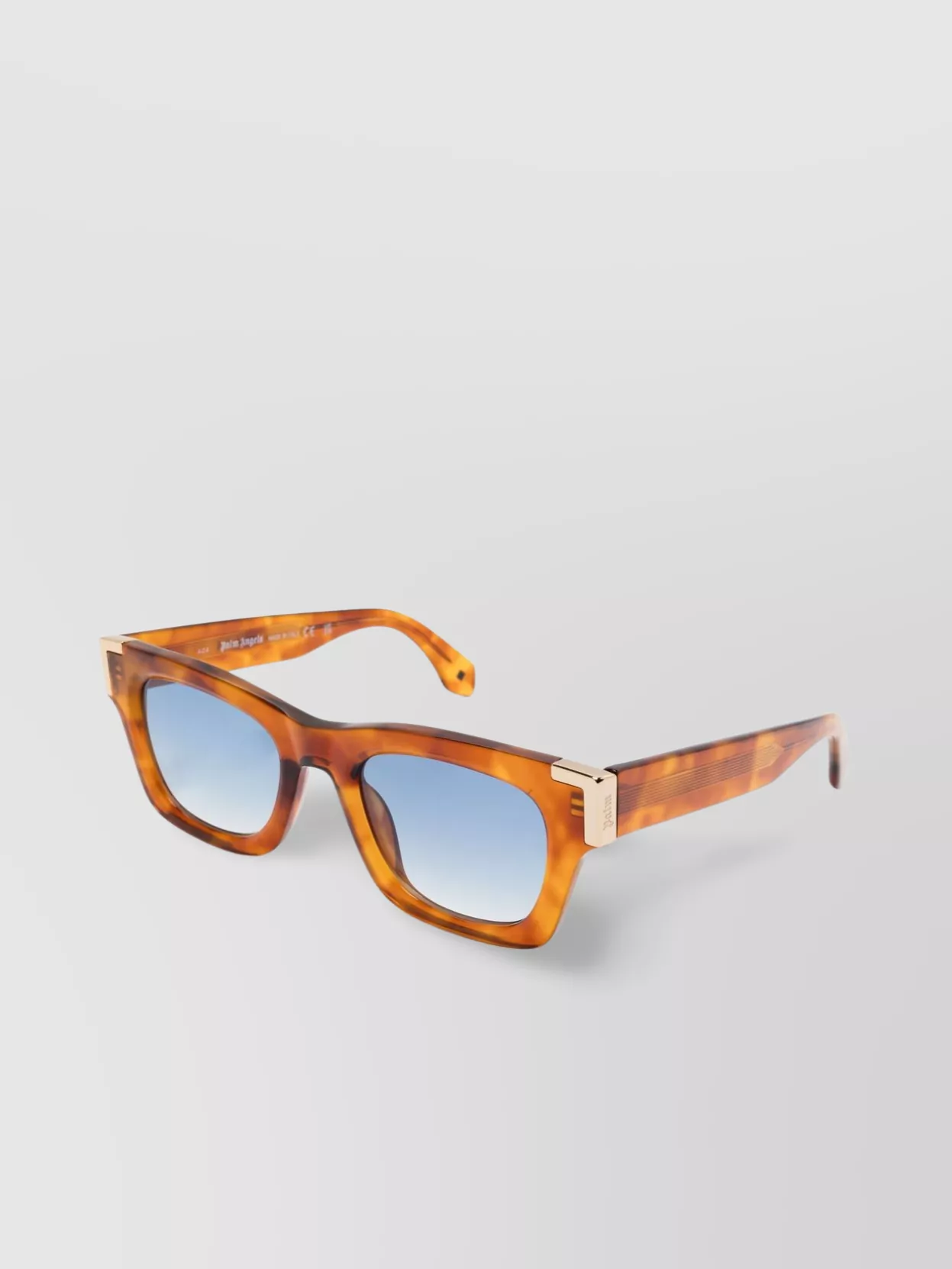 Shop Palm Angels Curved Tips Square Frame Sunglasses