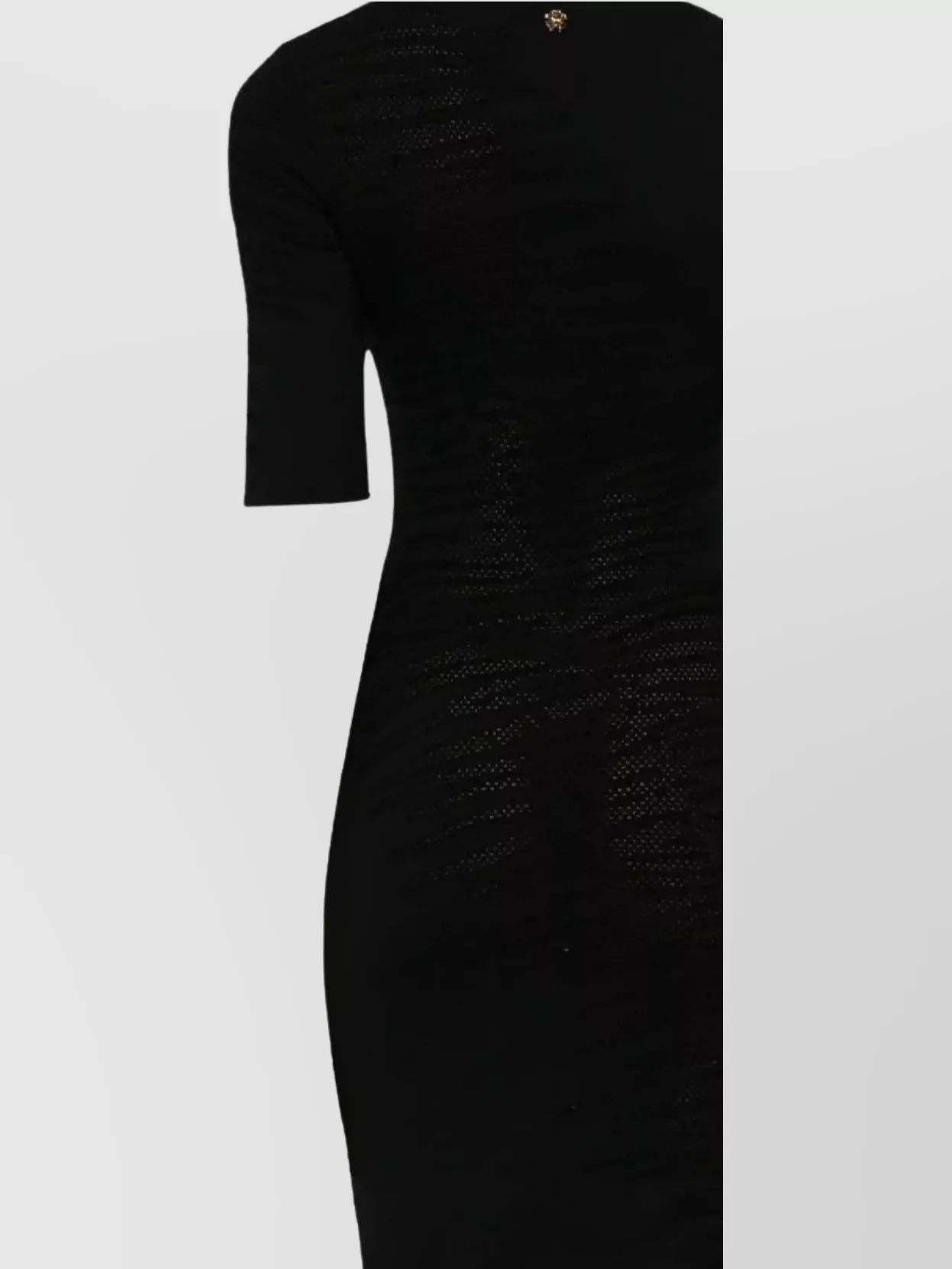 Shop Roberto Cavalli Textured Crew Neck Dress With Short Sleeves