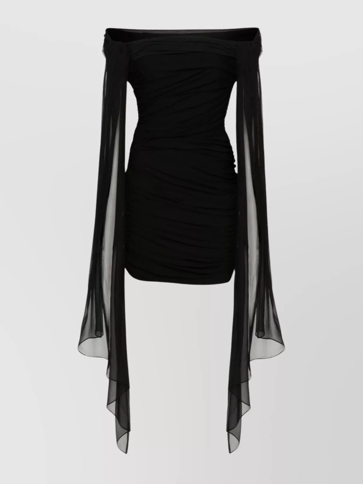 Shop Givenchy Draped Off-shoulder Dress Sash Detail