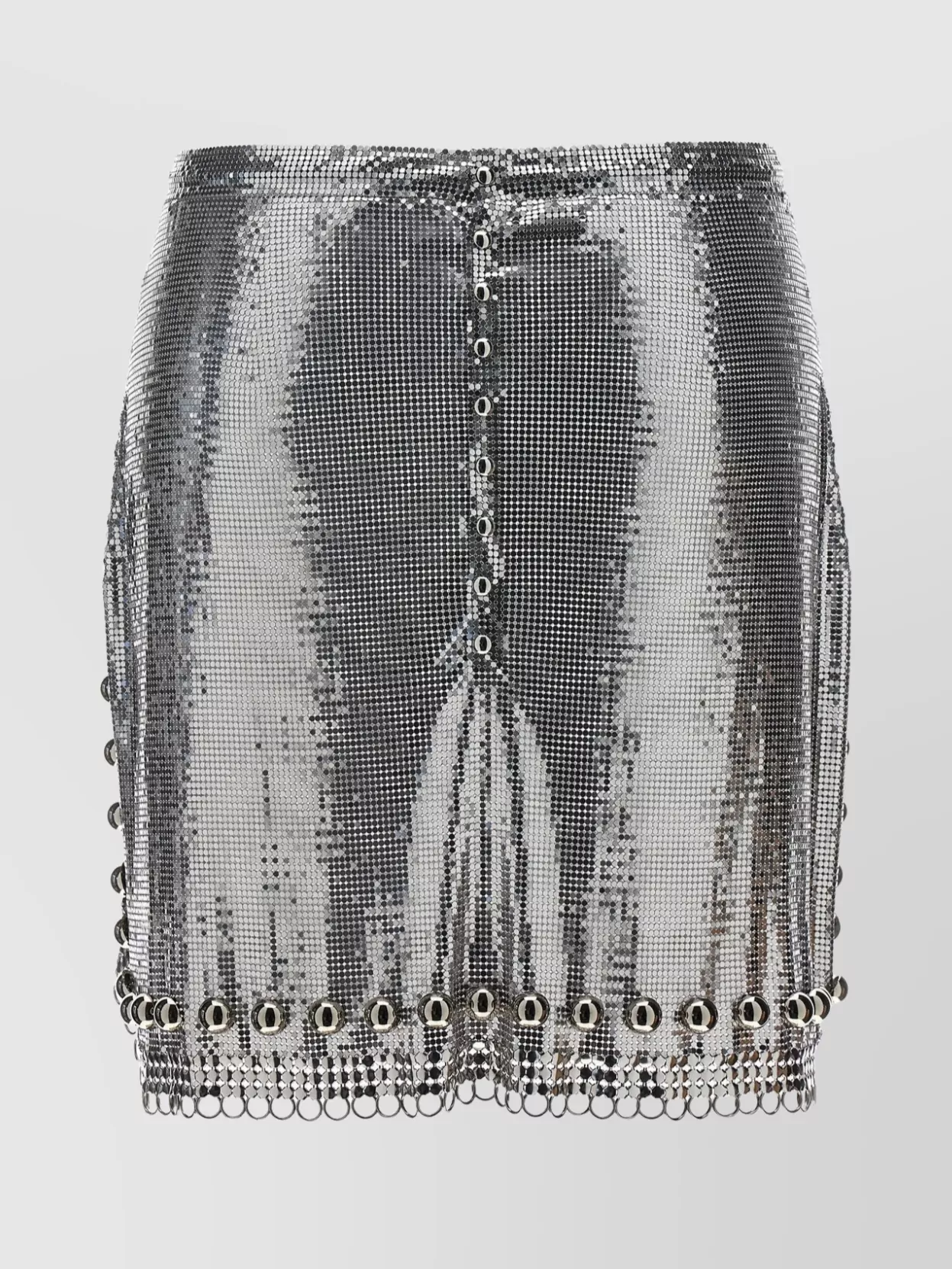 Rabanne Paillette Metal Ball Trim Mini Skirt