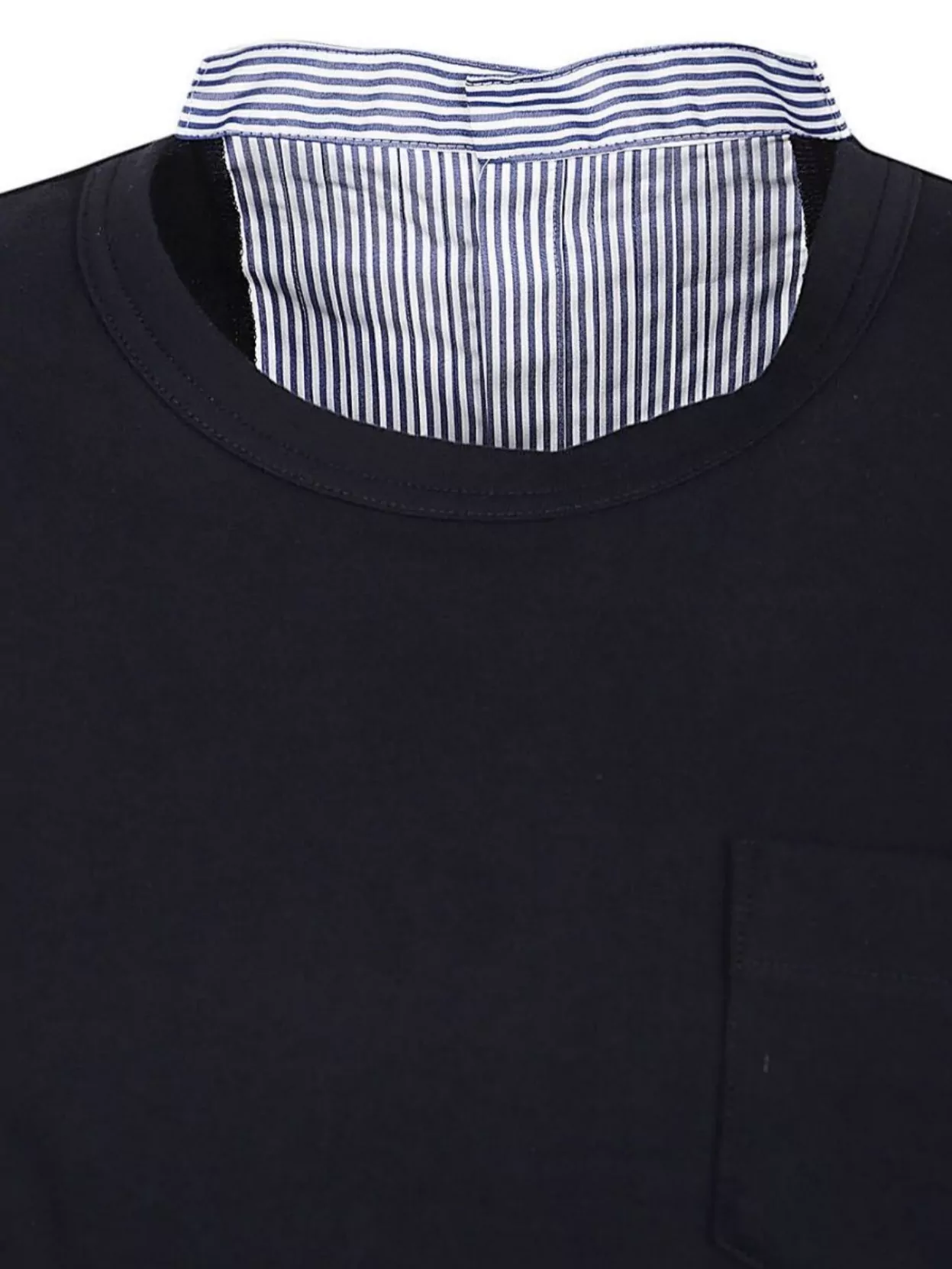 Shop Sacai Crew Neck Layered T-shirt With Patch Pocket