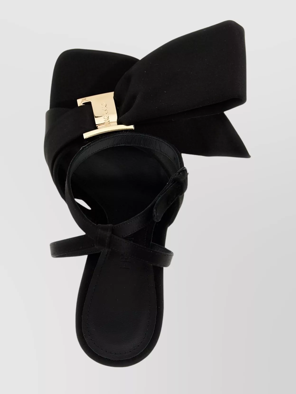 Ferragamo Satin Helena Sandals With Front Bow 10.5cm