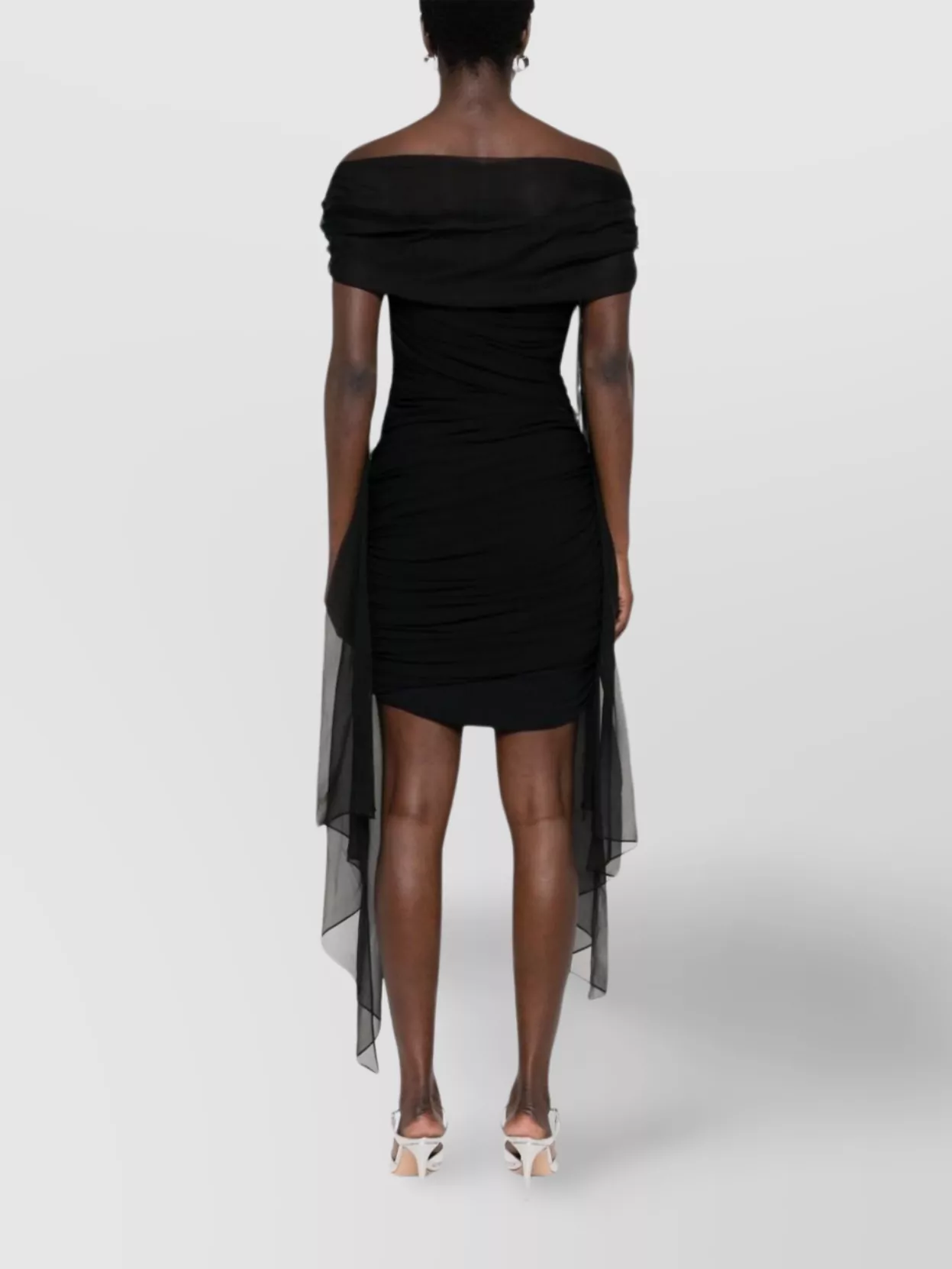 GIVENCHY DRAPED OFF-SHOULDER DRESS SASH DETAIL