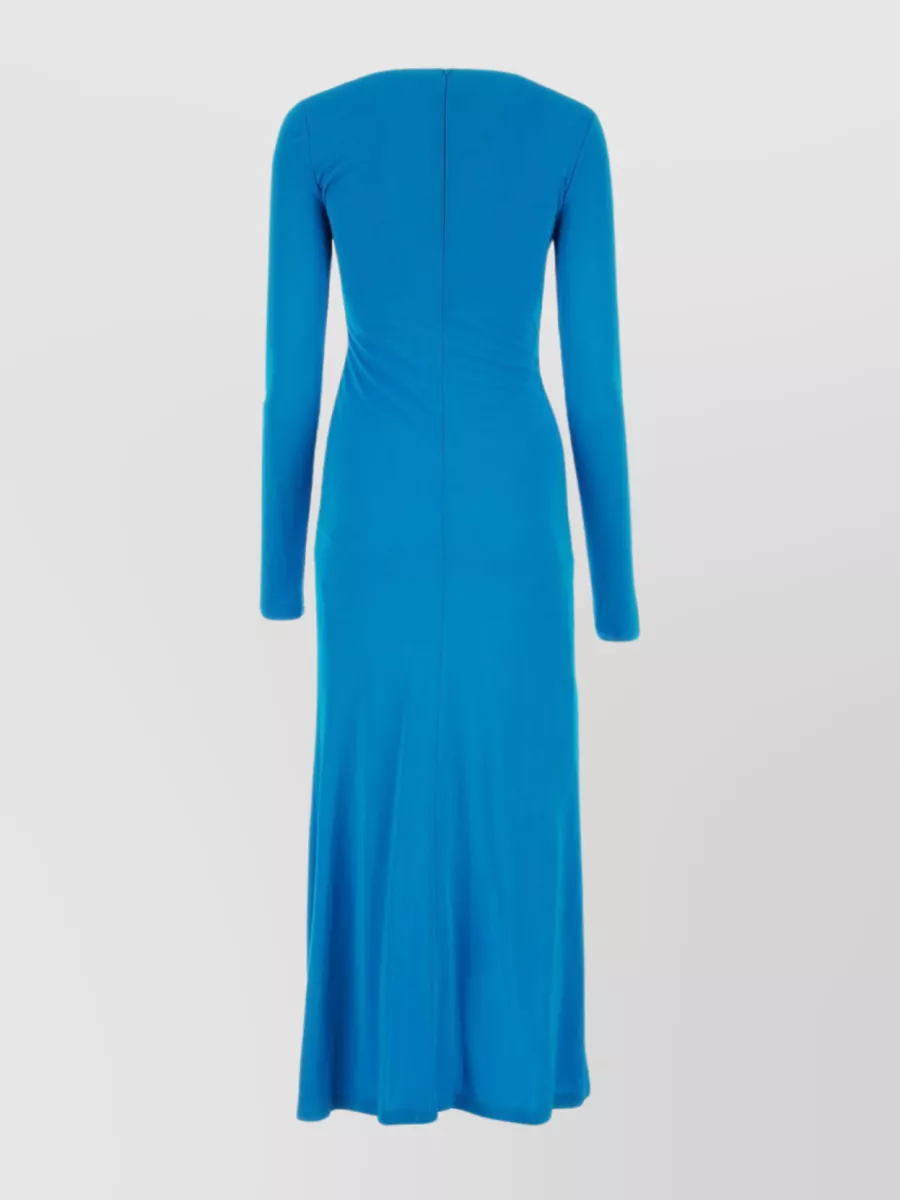 Shop Givenchy Flowing Dress With Asymmetric Hemline In Blue