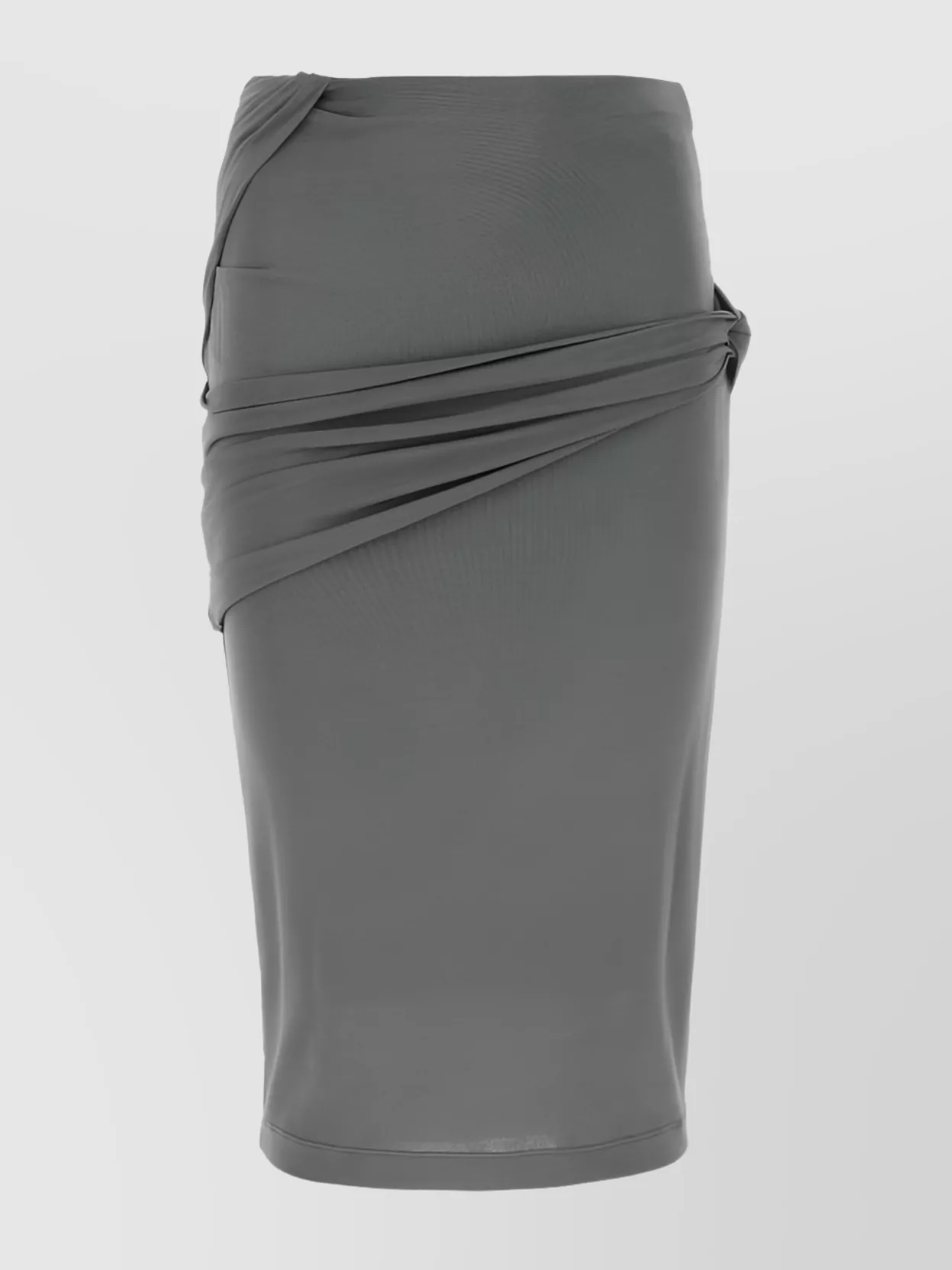 Shop Givenchy Asymmetrical Draped Skirt With Elastic Waistband In Grey