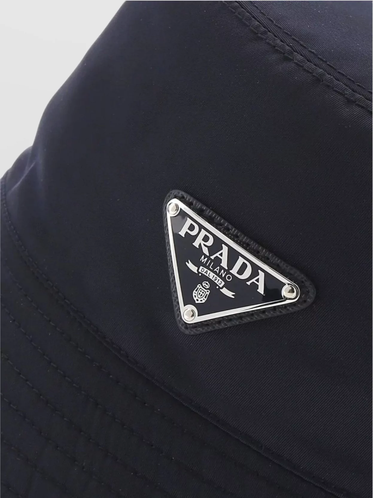 Prada Midnight Re-nylon Stitched Brim Hat