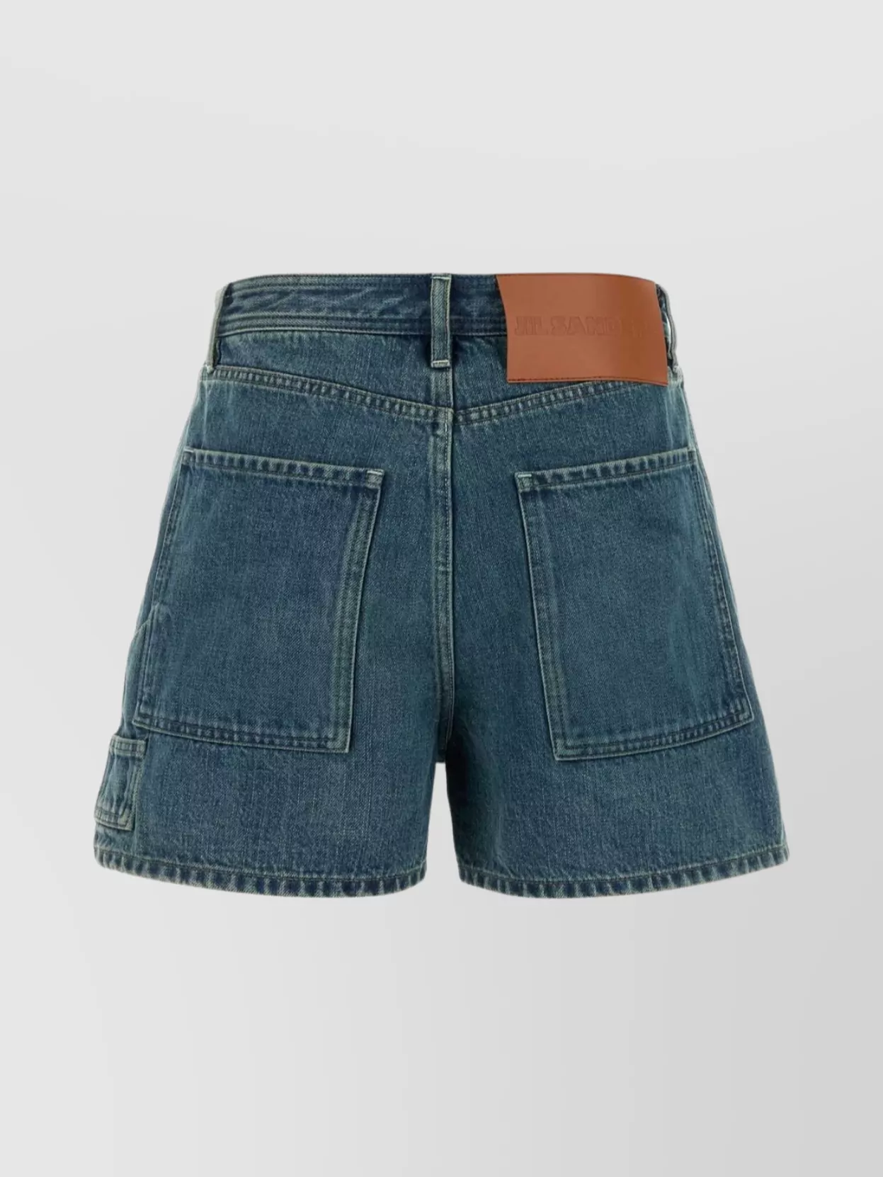 Shop Jil Sander Denim Shorts With Belt Loops And Pockets In Blue