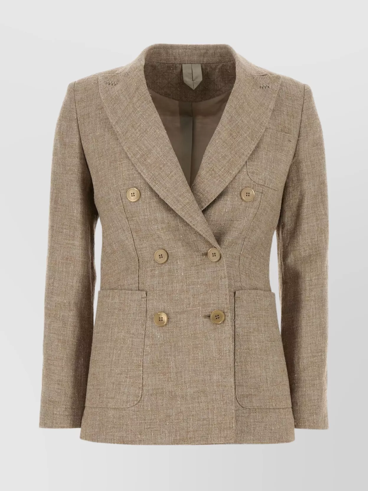 Shop Max Mara Linen Blend Targa Blazer With Button Detailing