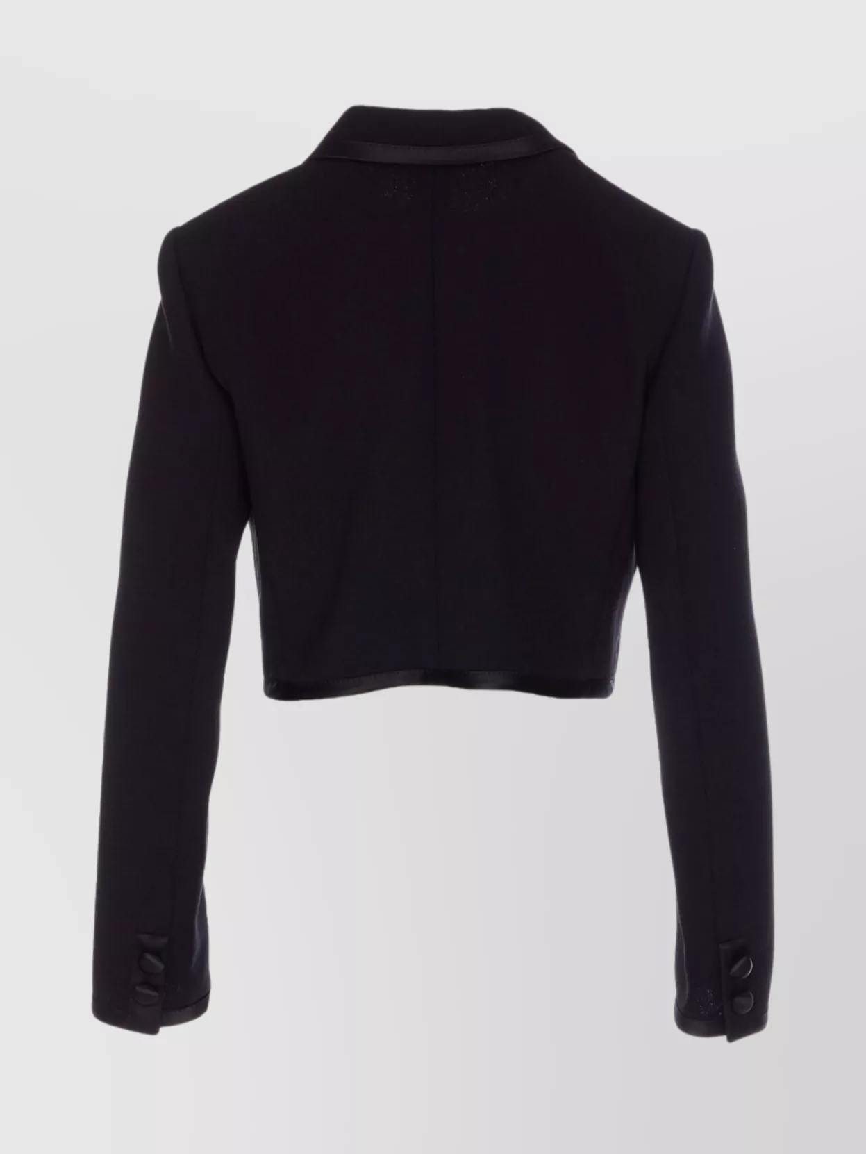Shop Dolce & Gabbana V-neck Cropped Jacket Satin Trim