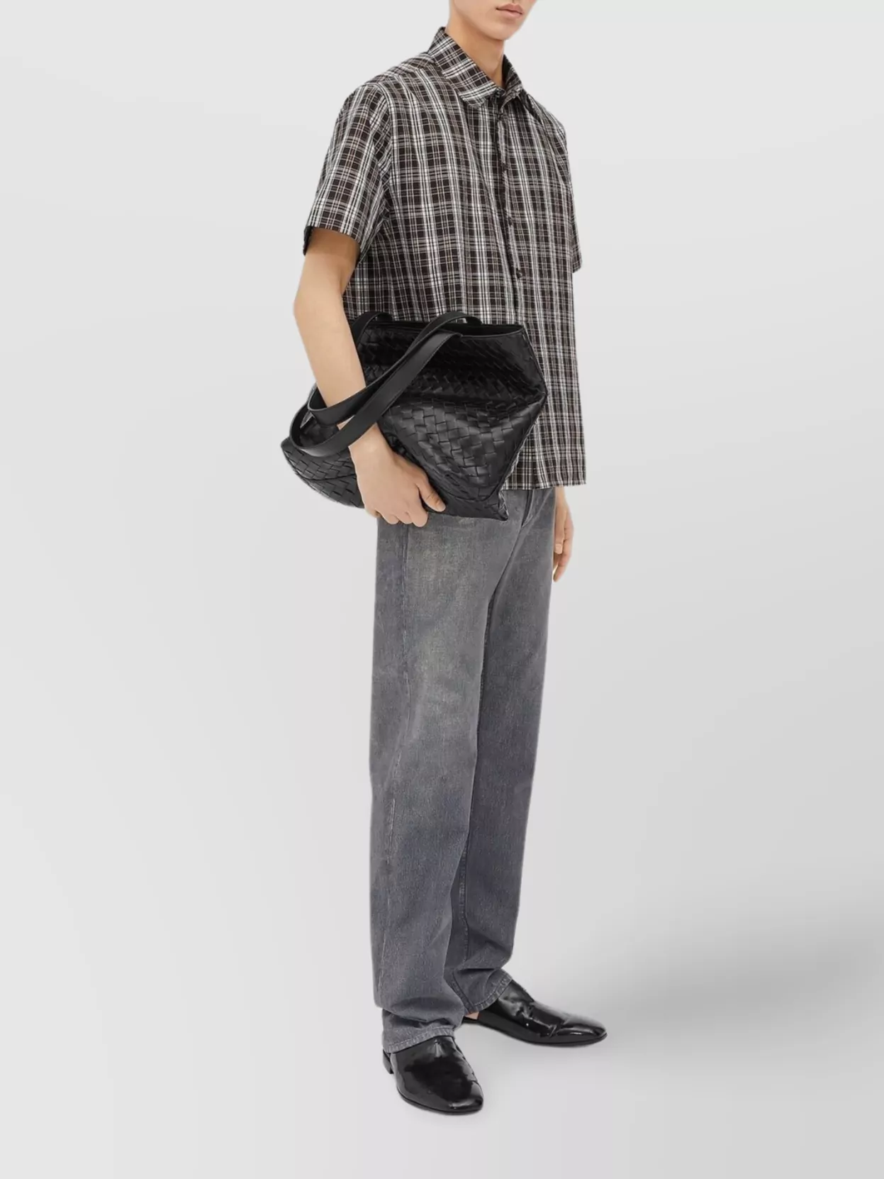 BOTTEGA VENETA SMALL WOVEN TOTE BAG WITH ZIPPER