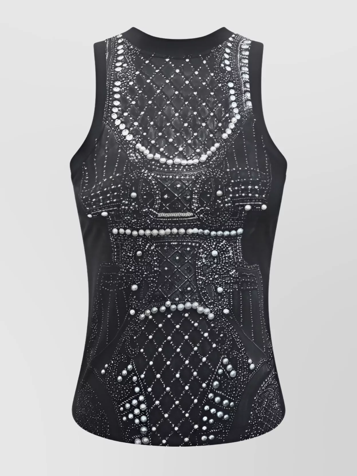 Balmain Soft Tank Top With Faux Embroidery Print