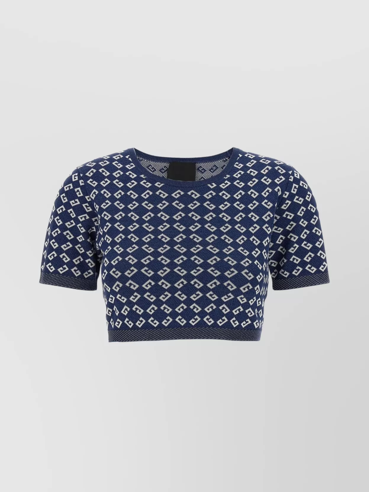 Shop Givenchy Short Sleeve Crew Neck Geometric Pattern Top
