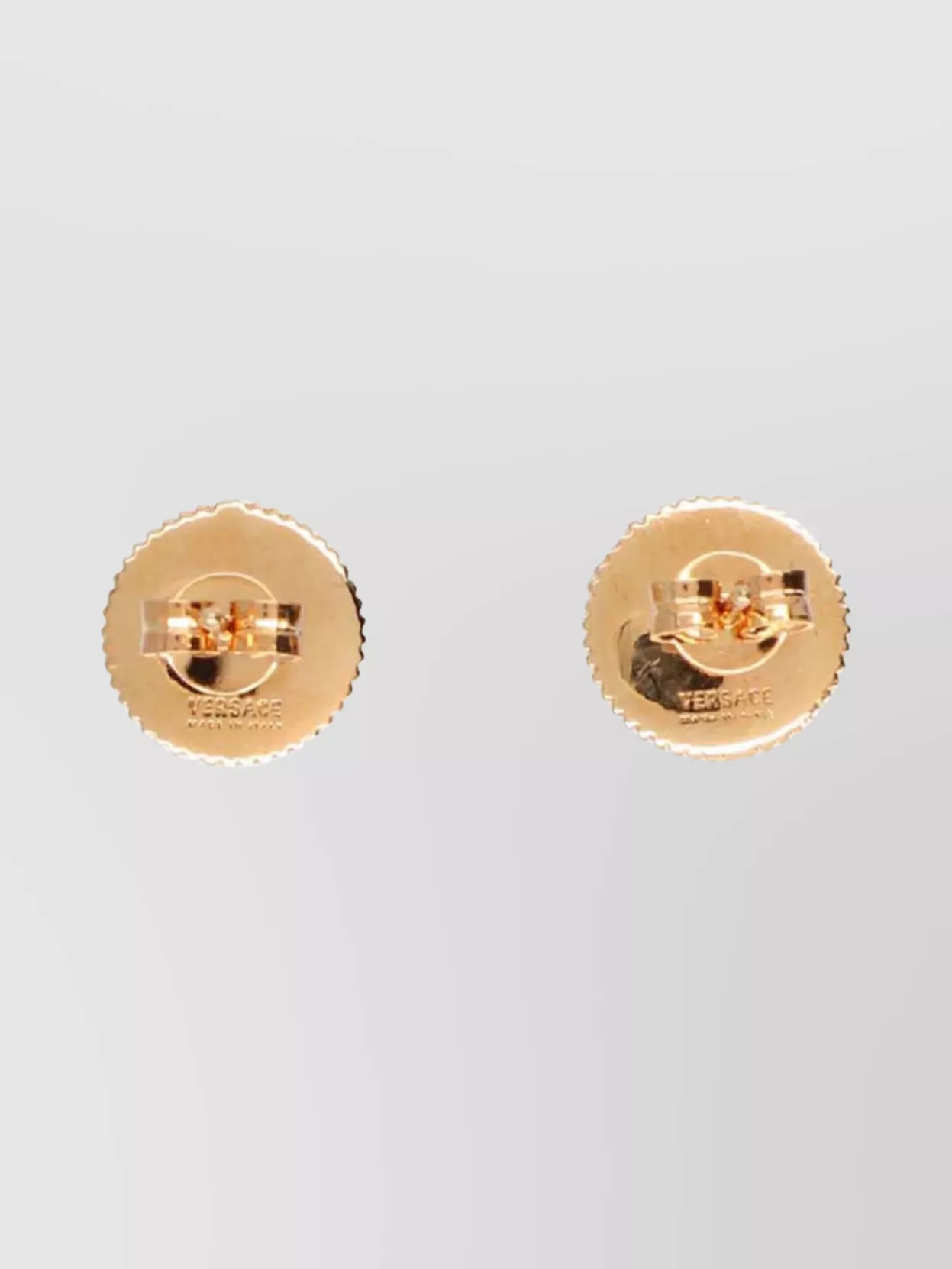 Shop Versace 'medusa' Embossed Round Earrings